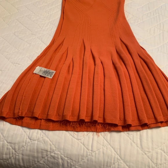 LEON MAX LIMITED EDITION ORANGE COCKTAIL FRINGE DRESS - SIZE M/S - Picture 13 of 14
